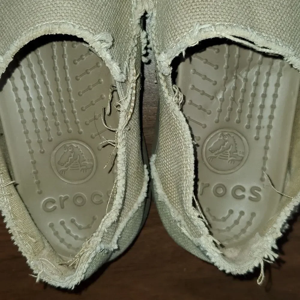 Crocs Santa‎ Cruz Slip On Loafers Casual Beach Boat Shoes Tan Men's 7